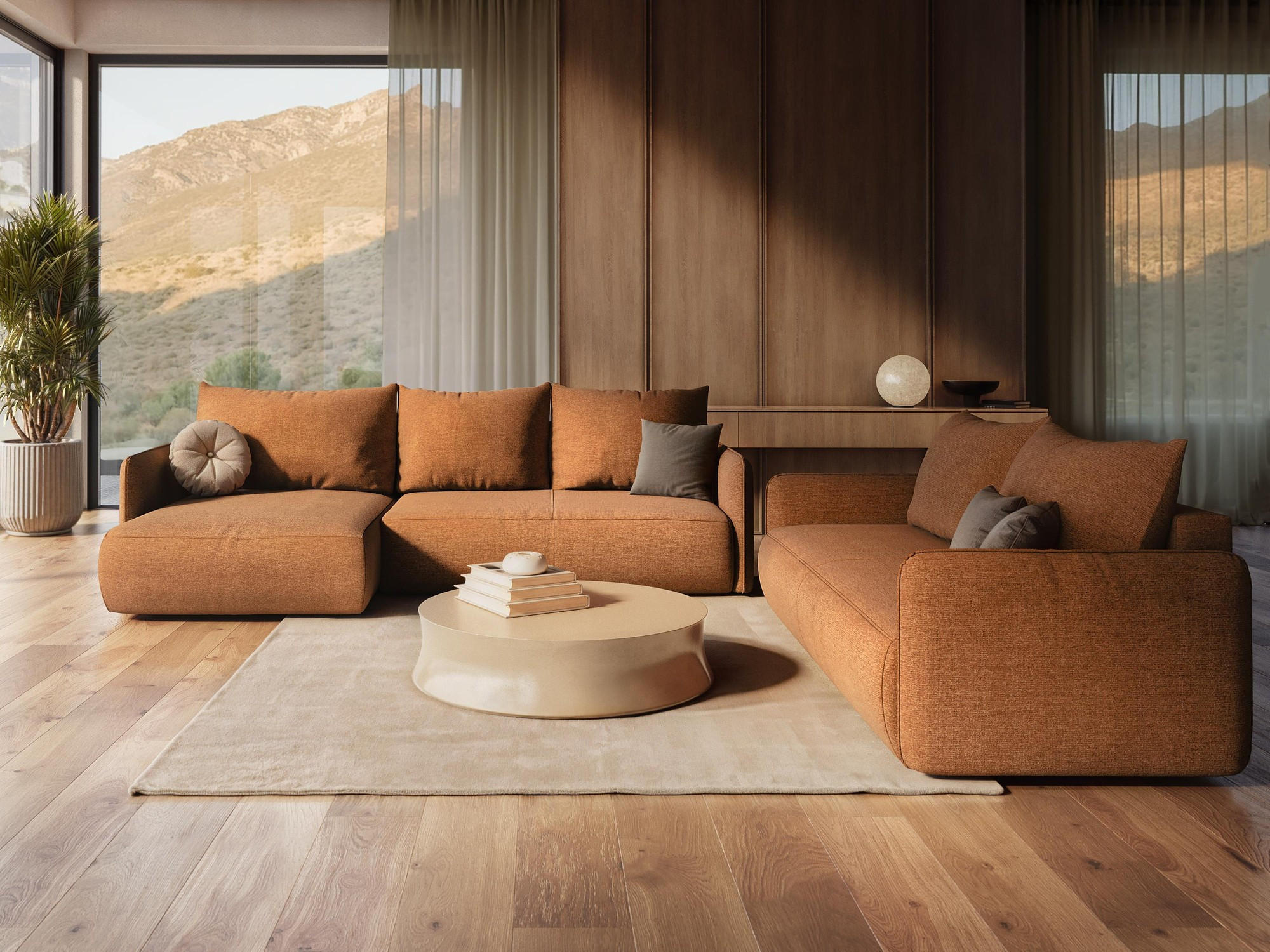 Thumbnail - Makamii Pouf, Dunkelgrün, Textil, 1-Sitzer, Füllung: Schaumstoff, 102x40x62 cm, Made in EU, Wohnzimmer, Hocker, Sitzhock...