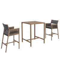 BARSET hranatý, sivý, sada 3 ks - sivá, textil (90/90/115cm) - MCW