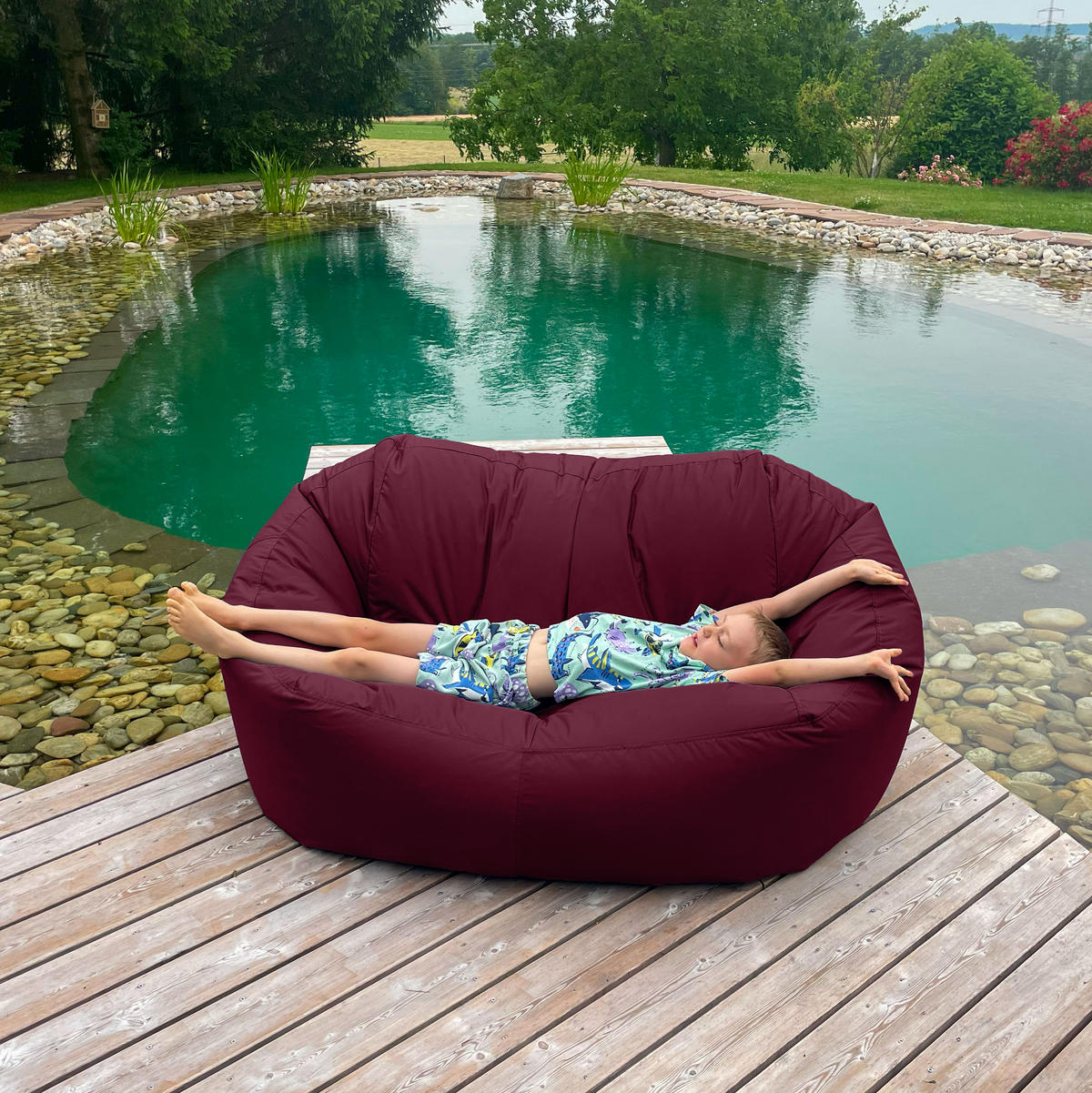 SITZSACK SOFA Lounge bordeaux für Indoor und Outdoor - Bordeaux, Textil (1600/60/1000cm) - Bruni