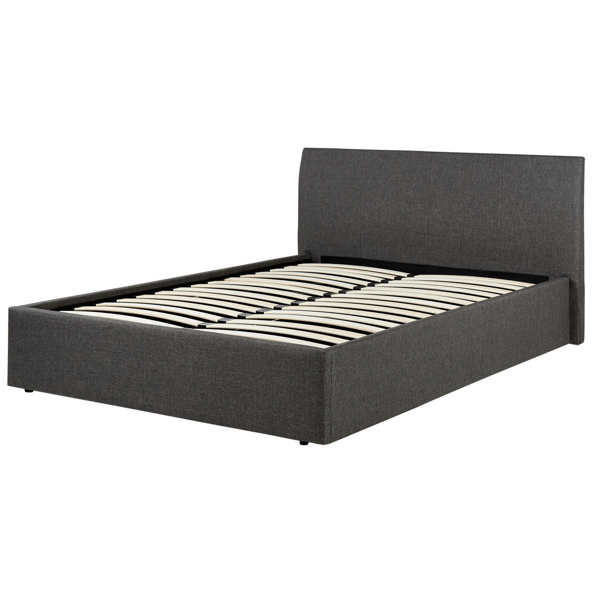BETT mit Stauraum 140/200 cm Stoff Grau Orbey - Grau, Textil (140/200cm) - Beliani