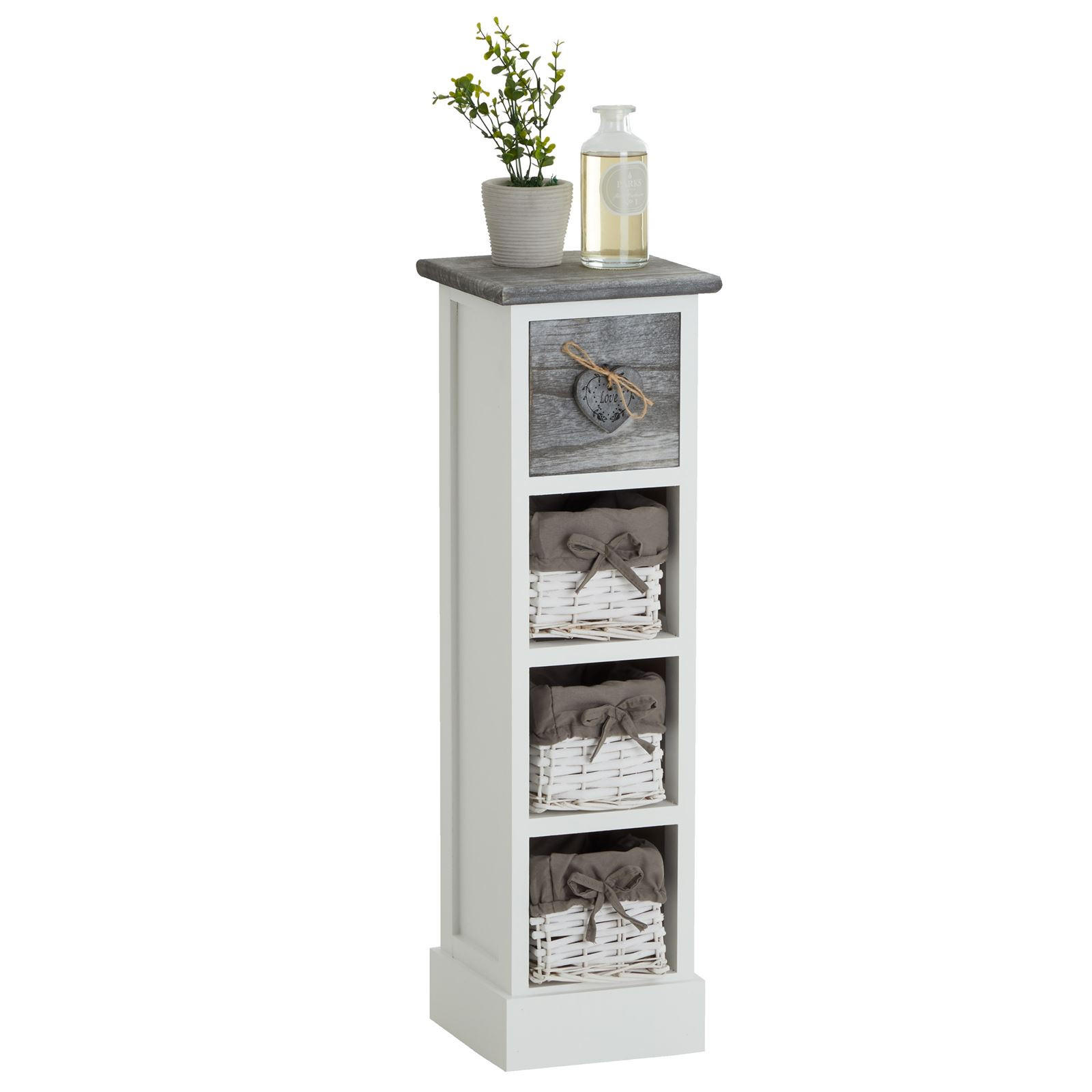 CARO-Möbel Kommode Weiß 20x70x20 cm