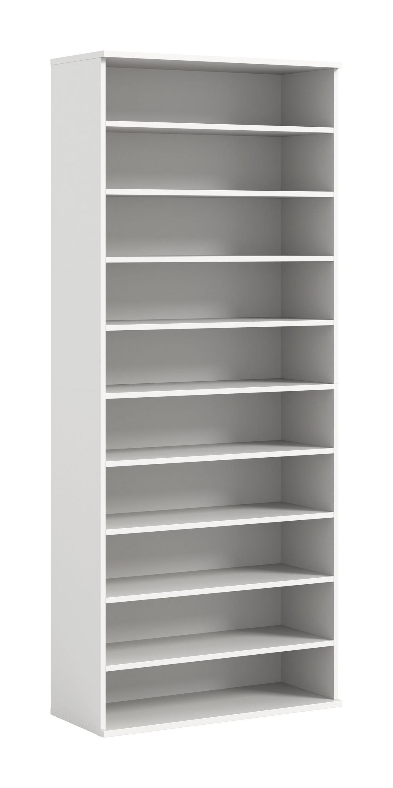 SCHUHREGAL PROJEKT X (B/H/T: ca. 80/193/34 cm) in Weiß/weiß - Weiß, Holzwerkstoff (80/193/34cm)