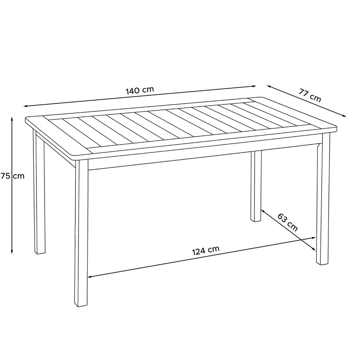GARTENMÖBELSET NYCTERE Tisch und Stühle für 6 Personen, braun - Braun, Holz - KONSIMO®
