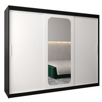SCHWEBETÜRENSCHRANK 200/250/62 3-türig - Silberfarben/Schwarz, Holz/Kunststoff (250/200/62cm) - Abiks Möbel