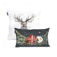 KISSENBEZUG mystical winter 50x50 + 50x30 cm mehrfarbig - Multicolor, Textil (50/50cm) - Happy Friday