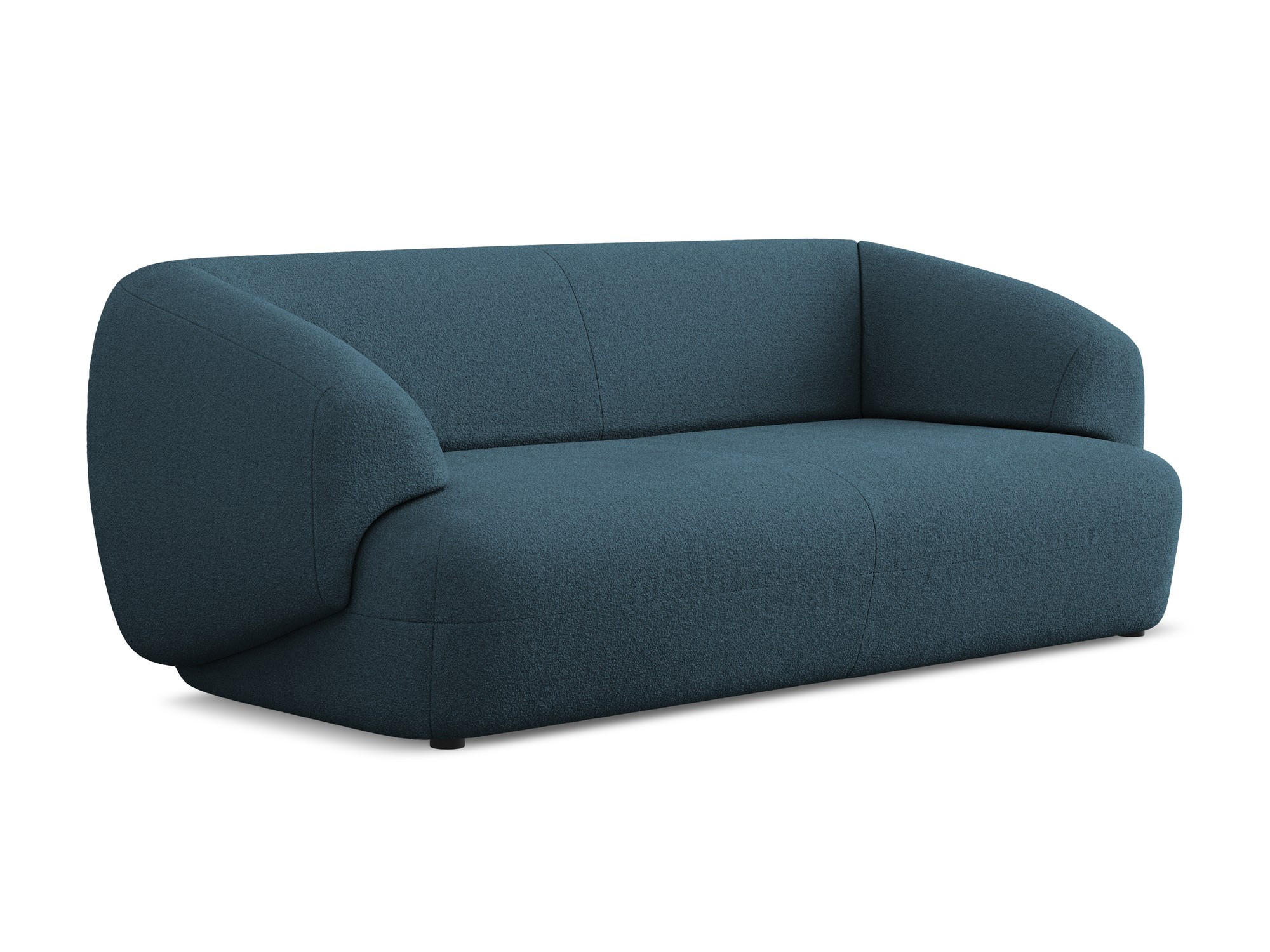 3-SITZER SOFA Bouclé Stoff Blau - Blau/Schwarz, Kunststoff/Textil (212/81/98cm) - Makamii