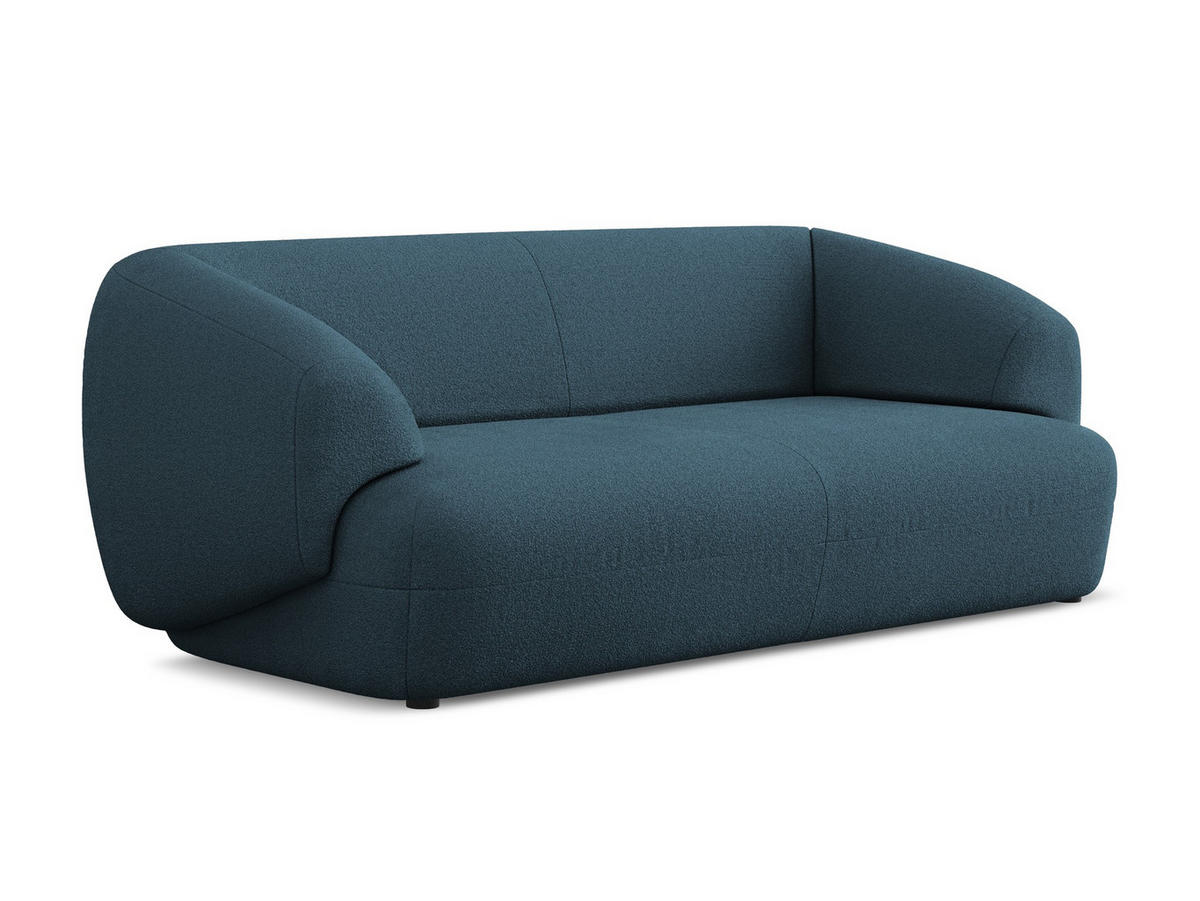 3-SITZER SOFA Bouclé Stoff Blau - Blau/Schwarz, Kunststoff/Textil (212/81/98cm) - Makamii