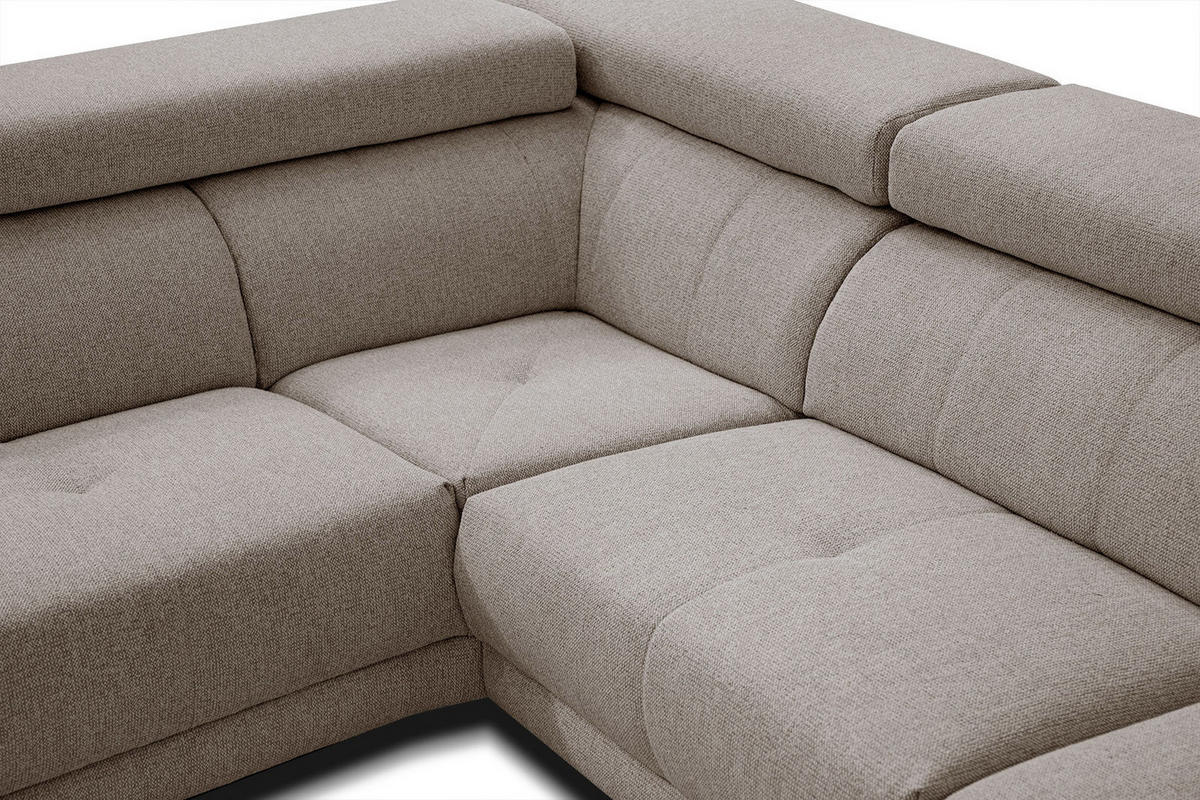 ECKSOFA MORELLO 5-Sitzer, taupe - Taupe/Schwarz, Holzwerkstoff/Textil (158/269cm) - Courtois Laville
