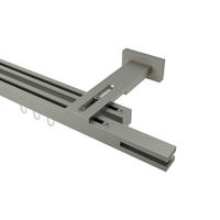 GARDINENSTANGE INNENLAUF Quadline (Multi) Diapo 480 cm (geteilt in 3 x 160 cm), 2-läufig, 20x20 mm Satin-Silber - Silberfarben, Metall (480cm) - INTERDECO