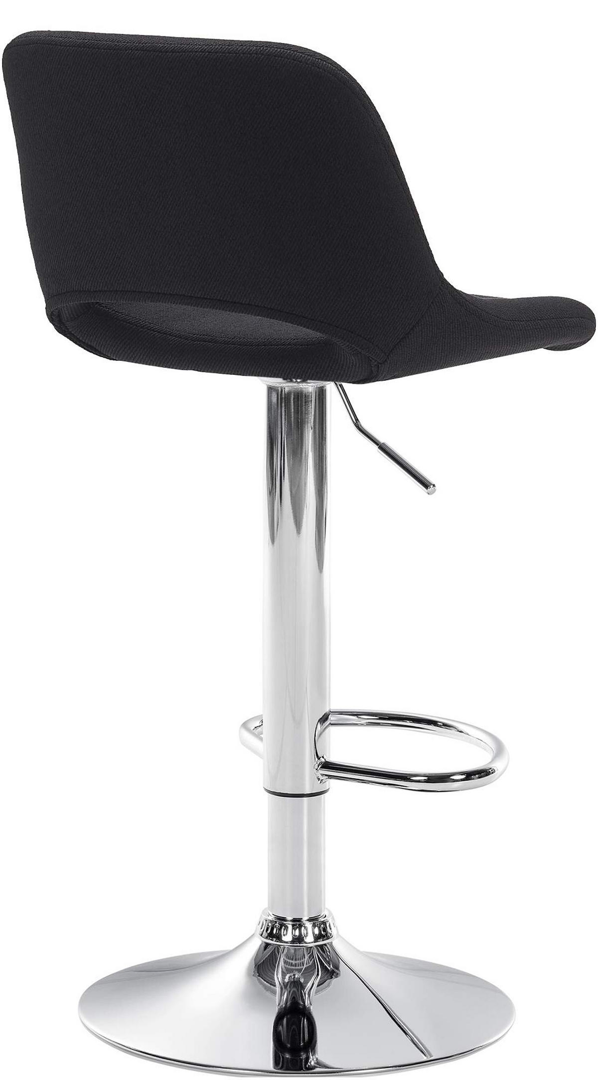 BARHOCKER Campus Stoff chrom schwarz - Chromfarben/Schwarz, Textil/Metall (42/107/46cm) - TPFLiving
