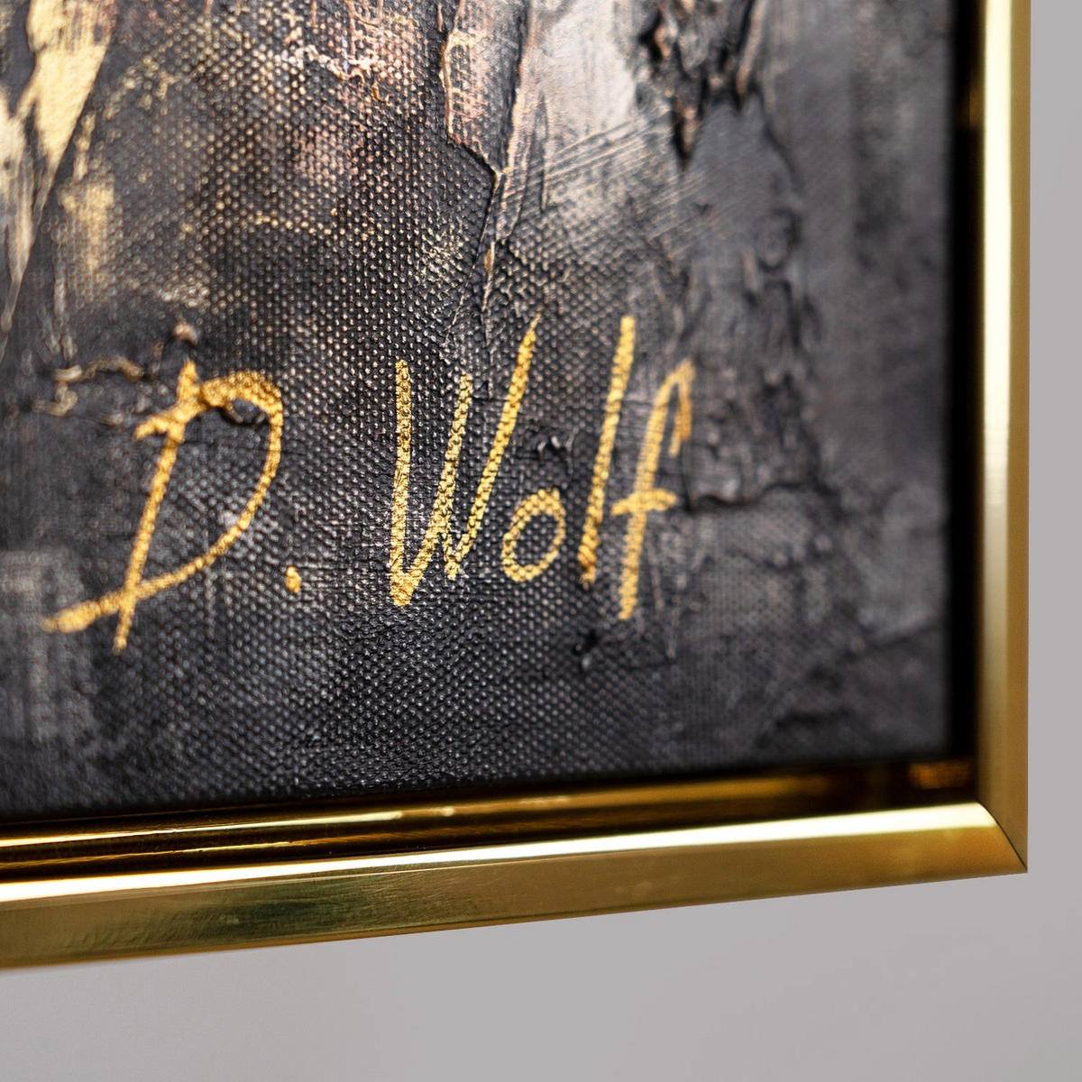 GEMÄLDE Oase des Glaubens Schattenfugenrahmen Gold 120x60 cm - Goldfarben, Holz (120/60cm) - YS-art gallery