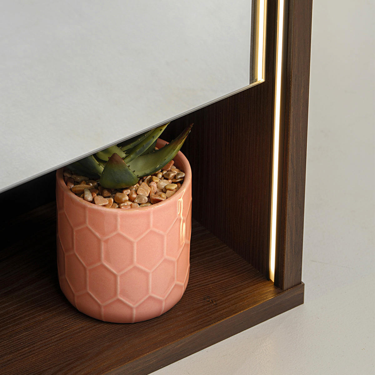 ELEMENT S OGLEDALOM Moka Drvo - smeđa, drvni materijal (120/85/20cm) - Petits-meubles