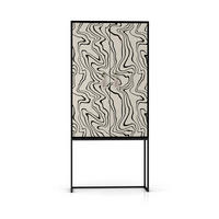 HIGHBOARD aus MDF ALVA WOOD MARBLE TEXTURE - Schwarz/Weiß, Holzwerkstoff (75/164.5/45cm) - RNT By Really Nice Things