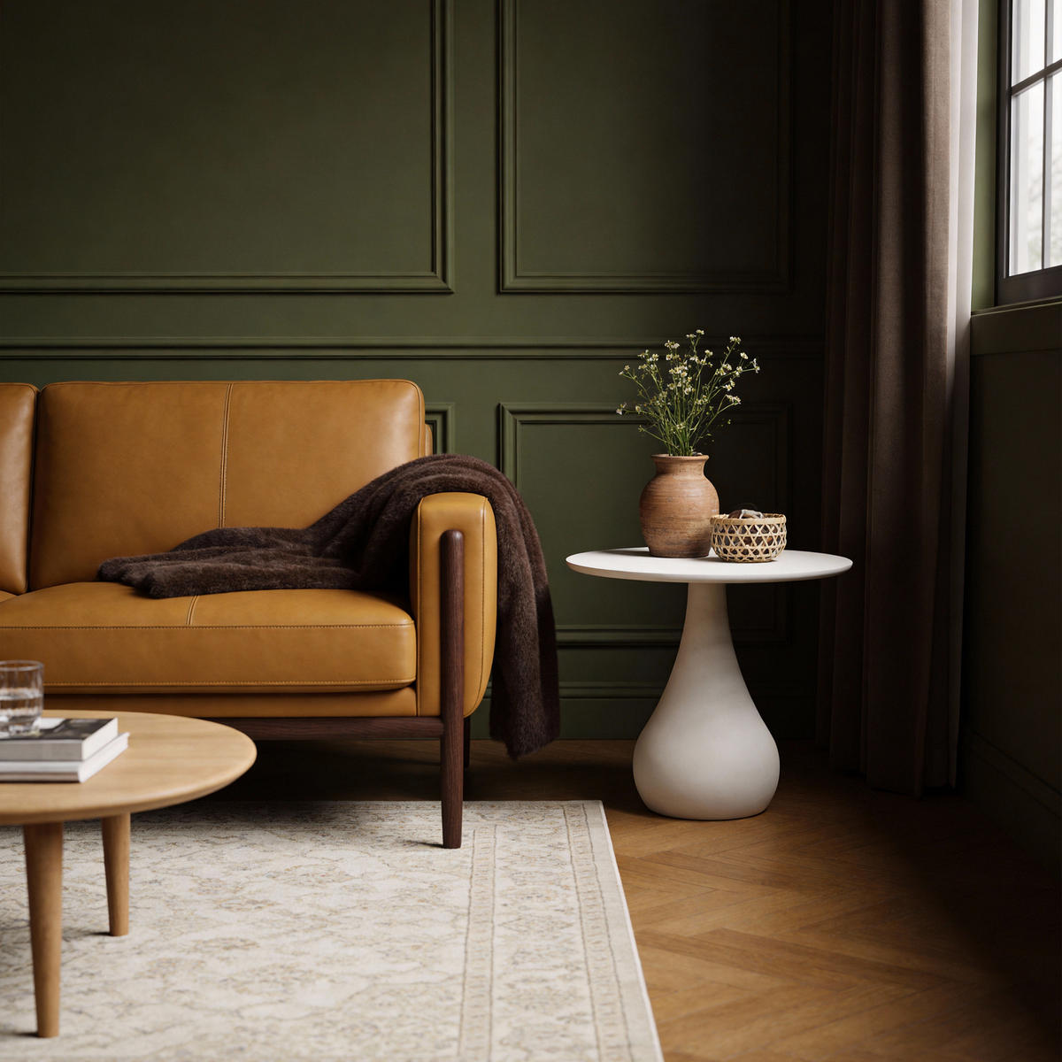 COUCHTISCH CORDOBA 60/60/50 cm Beton, Weiß rund - Weiß, Naturmaterialien (60/60/50cm) - Elementi