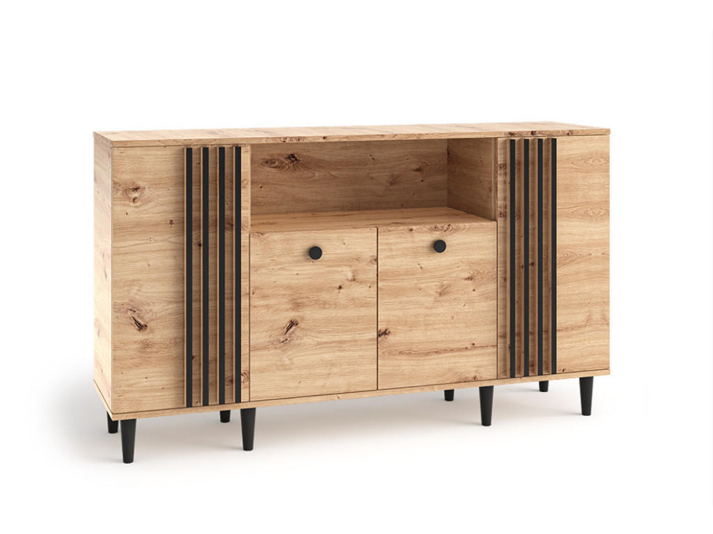 Margaret Hadas24 Kommode Eiche Artisan, Schwarz 160x93x40 cm