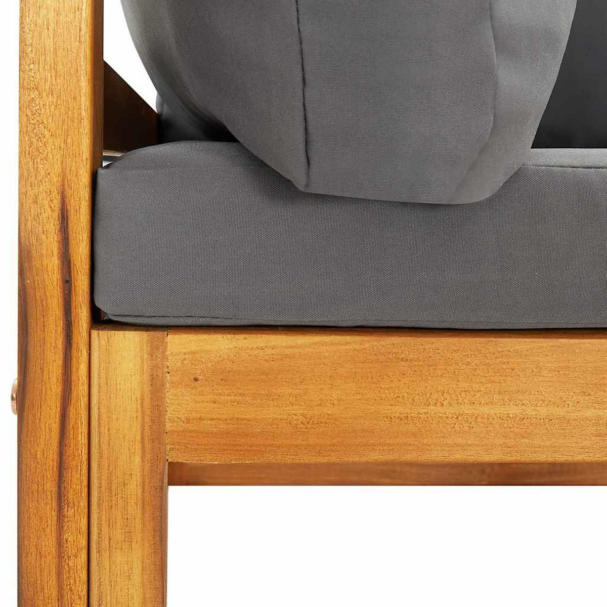 MODULAR-ECKSOFA Mit Dunkelgrauen Kissen Akazie Massivholz - Grau, Holz (70/60/70cm) - vidaXL