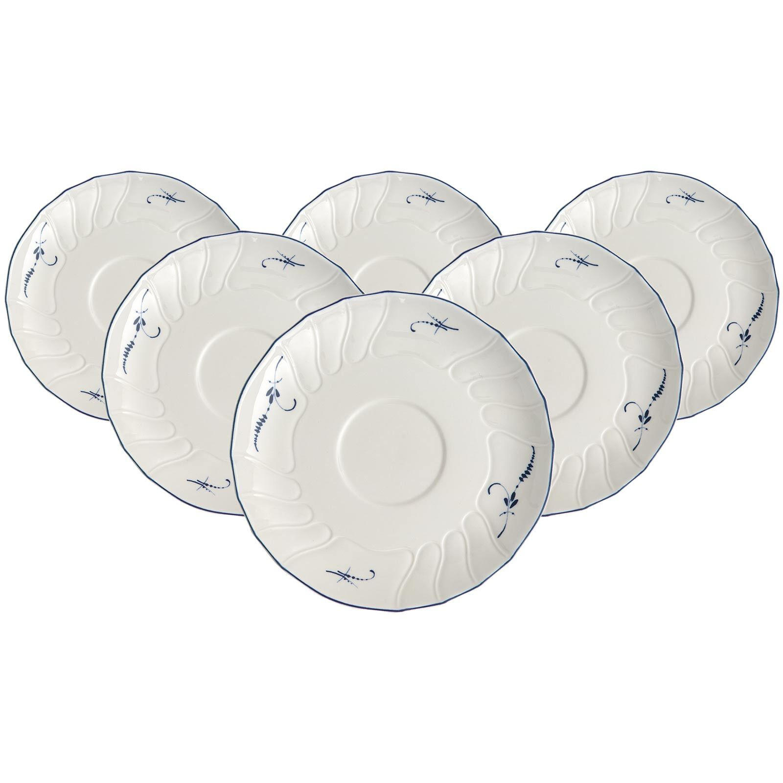 TEEUNTERTASSEN Vieux Luxembourg weiß-blau ø 15,8 cm 6er Set - Blau/Weiß, Keramik (15.8cm) - Villeroy & Boch