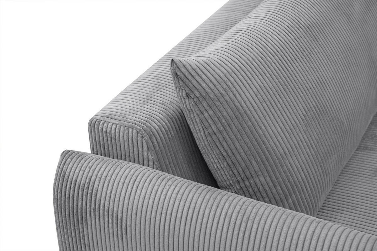 ECKSOFA TAUER 5-Sitzer, hellgrau - Hellgrau/Schwarz, Holzwerkstoff/Kunststoff (174/292cm) - Courtois Laville