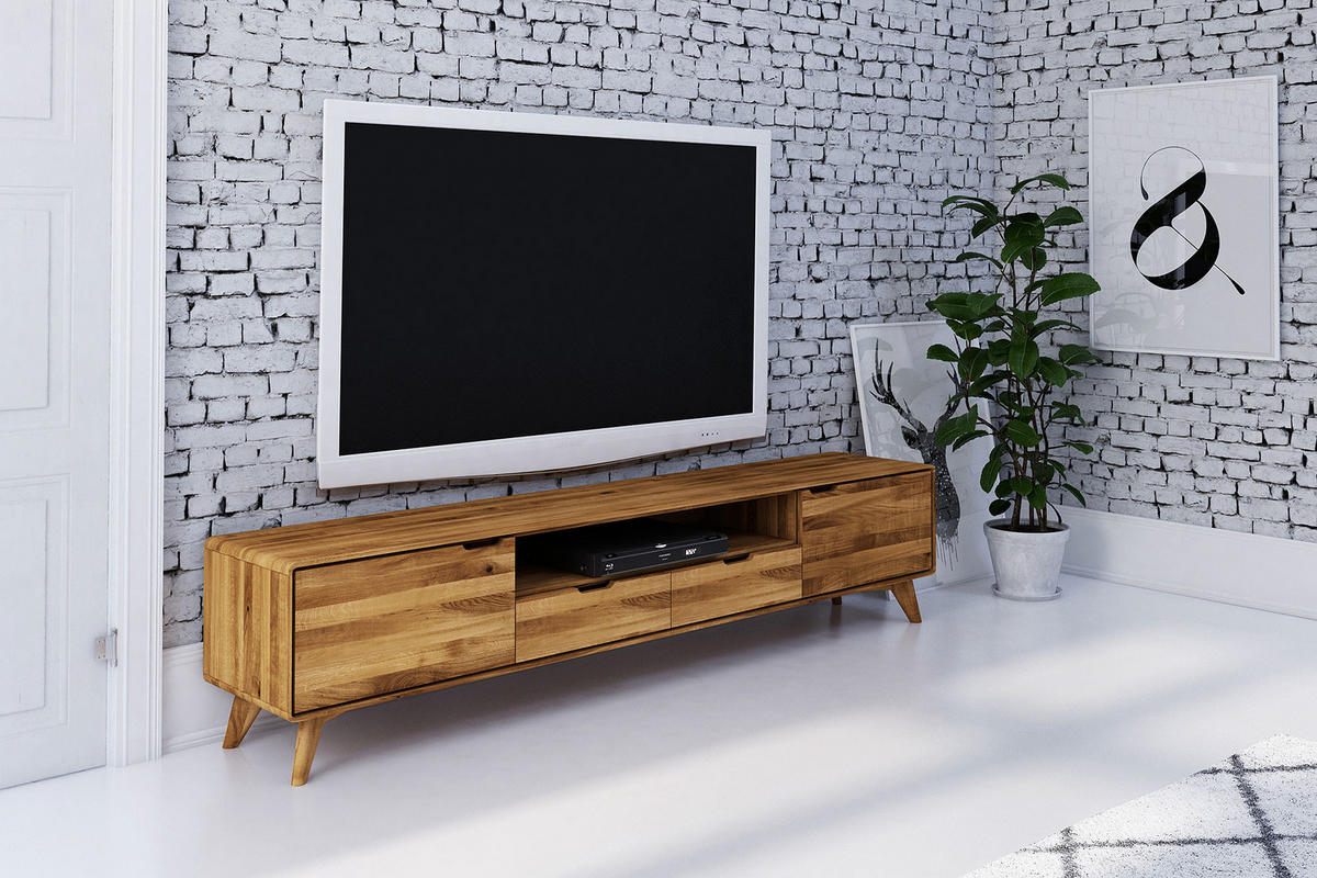 GREG HIFI-SCHRANK Wildeiche - Wildeiche, Holz (220/48/40cm) - byoak