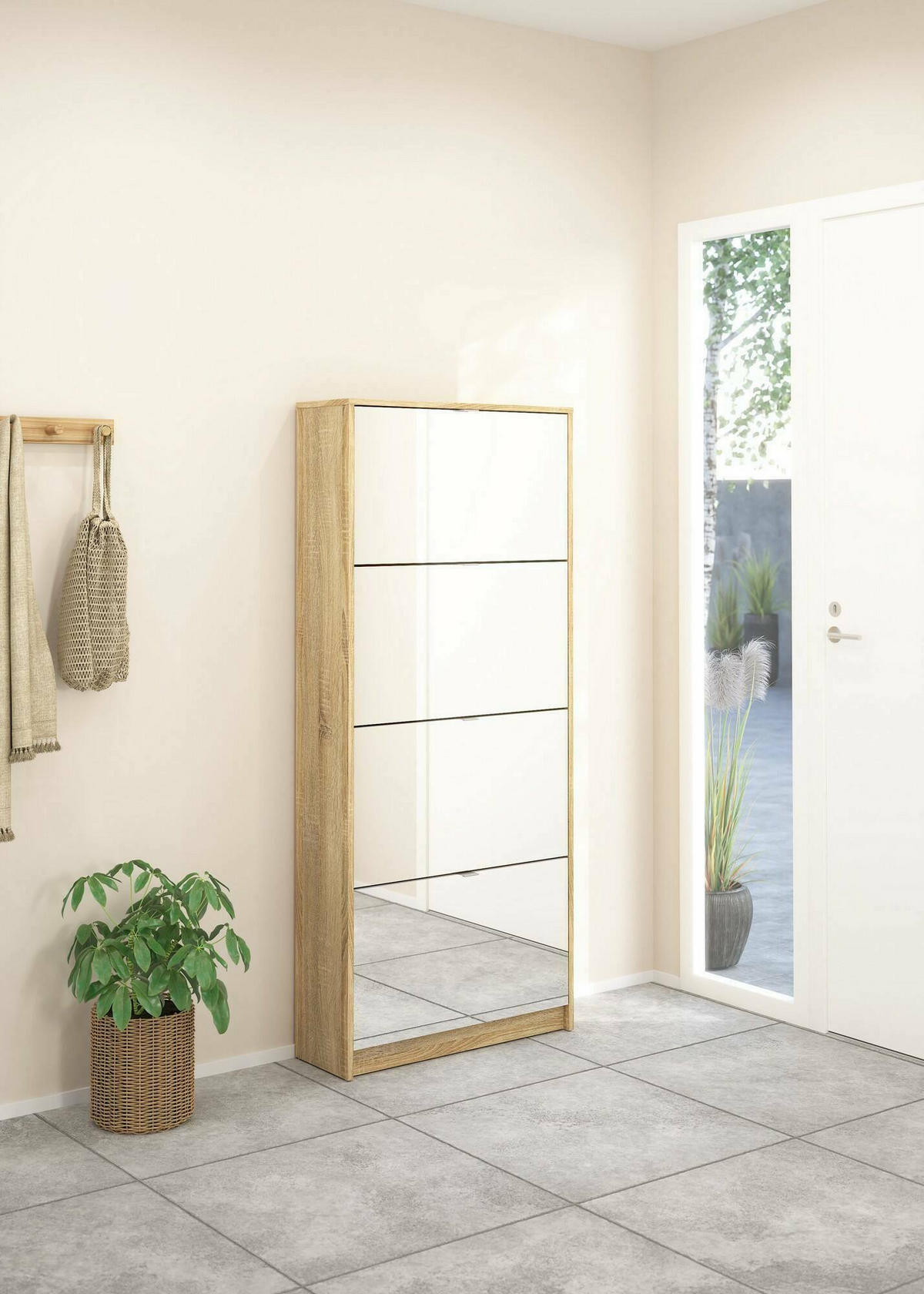 SCHUHSCHRANK Eiche 24.05/70.3/162 cm - Braun, Holzwerkstoff (70.3/162/24.05cm) - DMORA