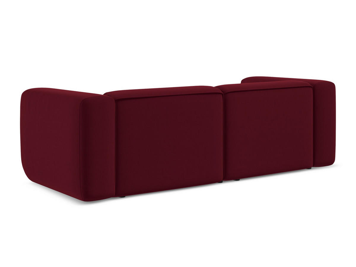 3-SITZER SOFA Rechts Bouclé Stoff Grau - Silberfarben/Braun, Holz/Textil (258/73/95cm) - Makamii