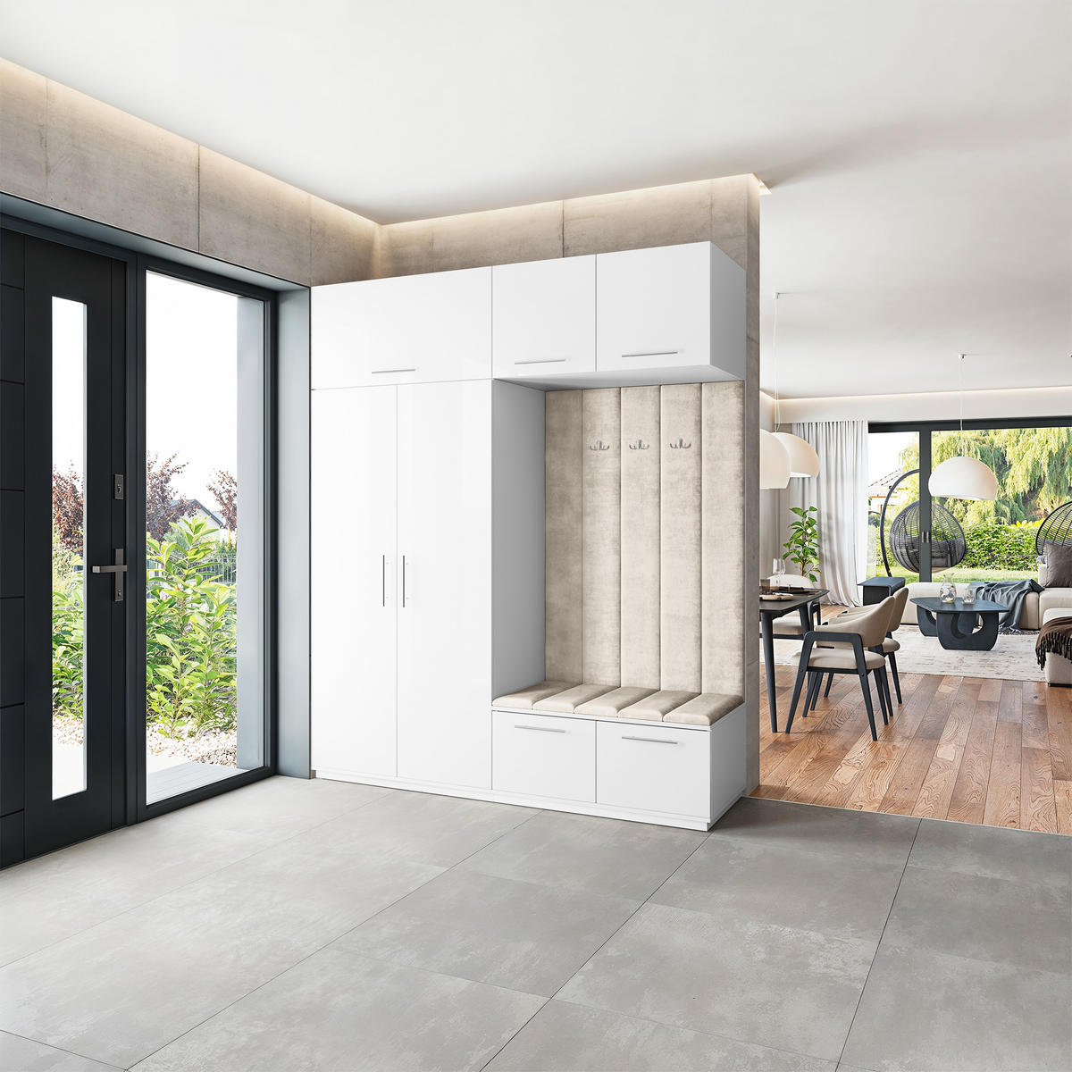 GARDEROBENSCHRANK REMA 200/240/60 cm Modern Weiß - Weiß, Holzwerkstoff (200/240/60cm) - MASSENO