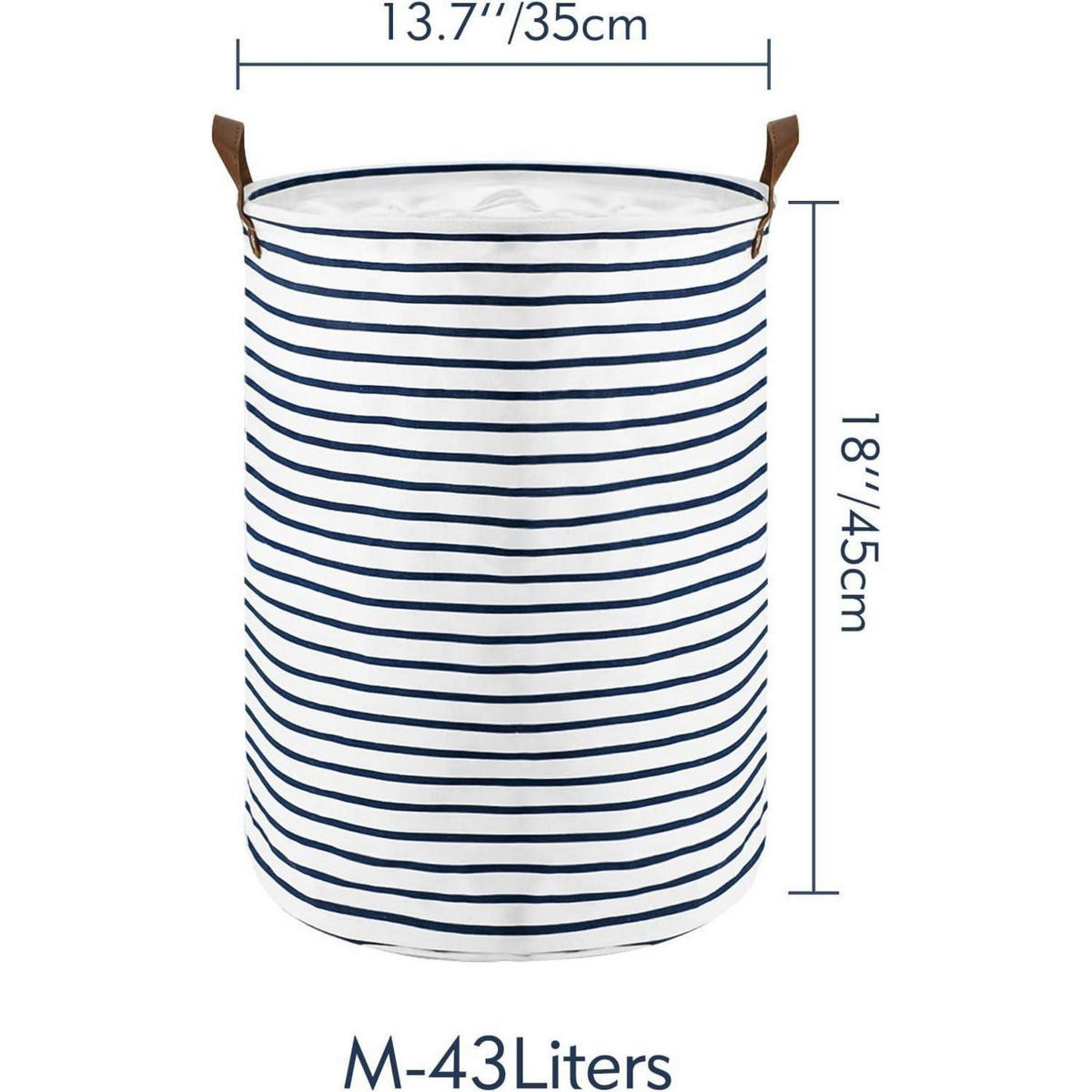 WÄSCHEKORB 45 cm mit Tunnelzug - Blau, Textil (35/45/35cm)