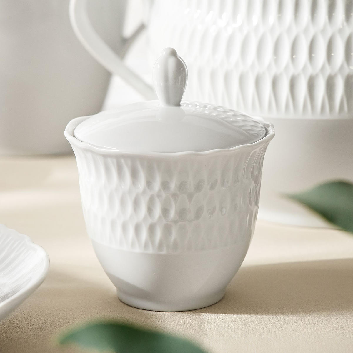 KAFFEESERVICE 6 Personen CMIELOW SOFIA 21-tlg aus Porzellan - Weiß, Keramik (21/22/21cm) - KONSIMO®