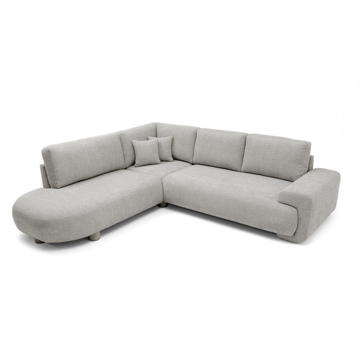 4-SITZER Ecksofa MIRABEL L Links 285x255 cm Bouclé Beige - Beige, Holz/Kunststoff (285/255cm) - Muffo