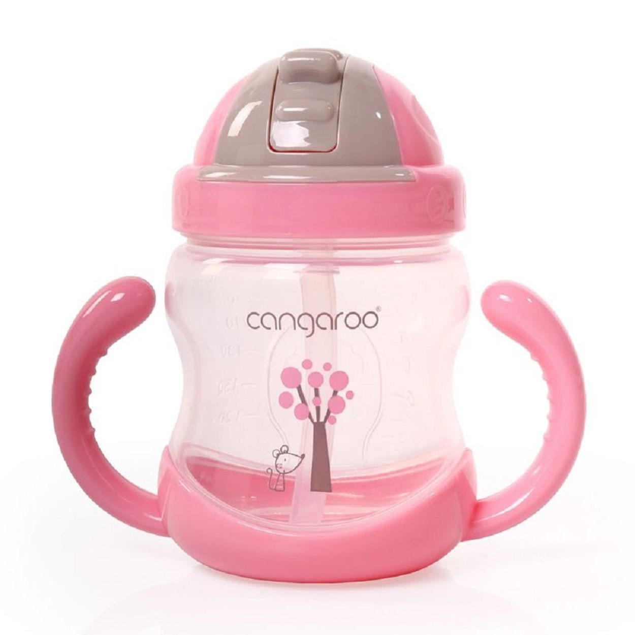 TRINKFLASCHE Trinklernbecher Boo 280 ml C0582 rosa Silikon, Kunststoff, Anti-Kolik-Entlüftung, Deckel, Schutzdeckel - Rosa, Kunststoff (8/15/13cm) - Cangaroo