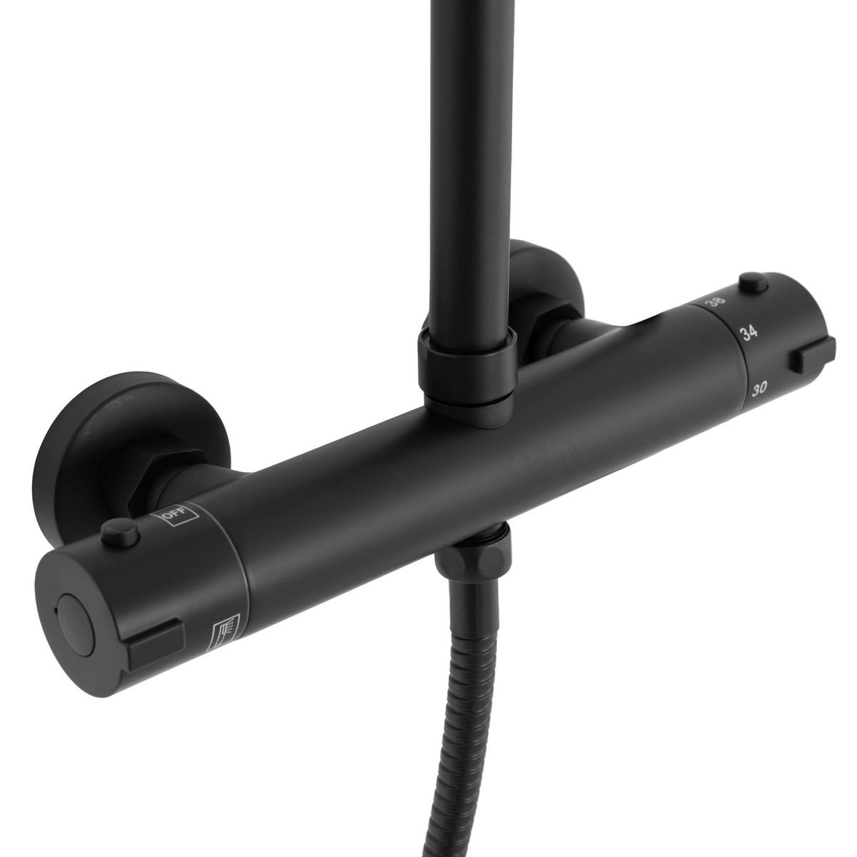 DUSCHSET Rea Bliss Black - Schwarz, Metall (27.5/100/38.5cm) - REA