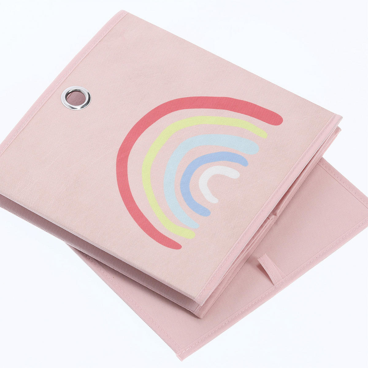 AUFBEWAHRUNGSBOX Rainbow, Vlies - Rosé - Rosa, Textil (28/28cm) - Zeller Present