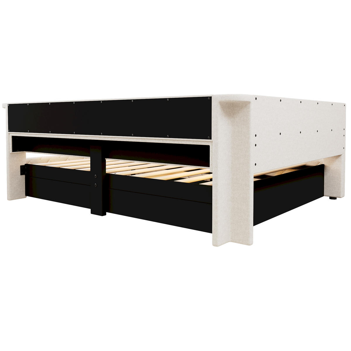 SCHLAFSOFA 140 x 200 cm, Beige, Leinen, LED, USB - Beige, Naturmaterialen (140/200cm) - FLIEKS