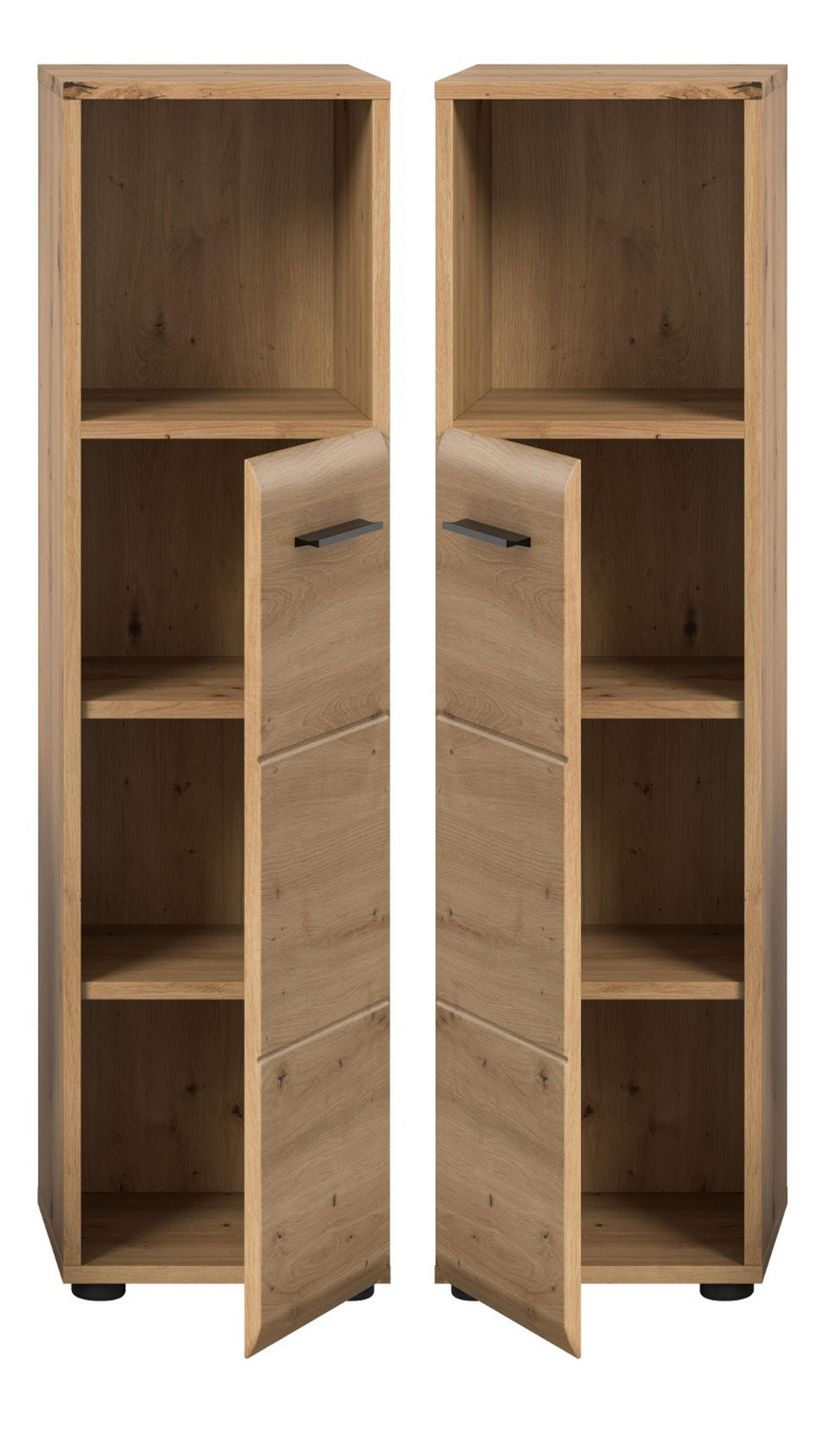 BADKOMMODE Eiche Artisan, Badezimmer Kommode 30 x 110 cm, Cover - Schwarz/Eiche Artisan, Holzwerkstoff/Kunststoff (30/110/30cm) - Inn.Furn