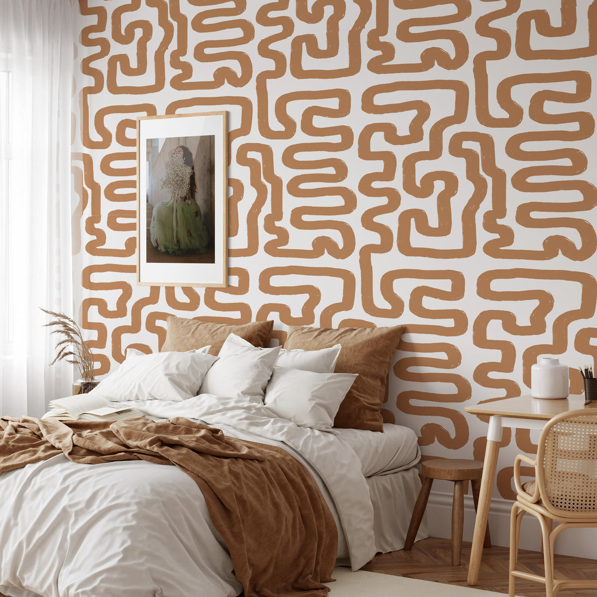TAPETE Abstrakt aus echtem Papier, 200x280cm, 8 Bögen - Braun, Papier (200/280cm) - WALLPAPERS4BEGINNERS