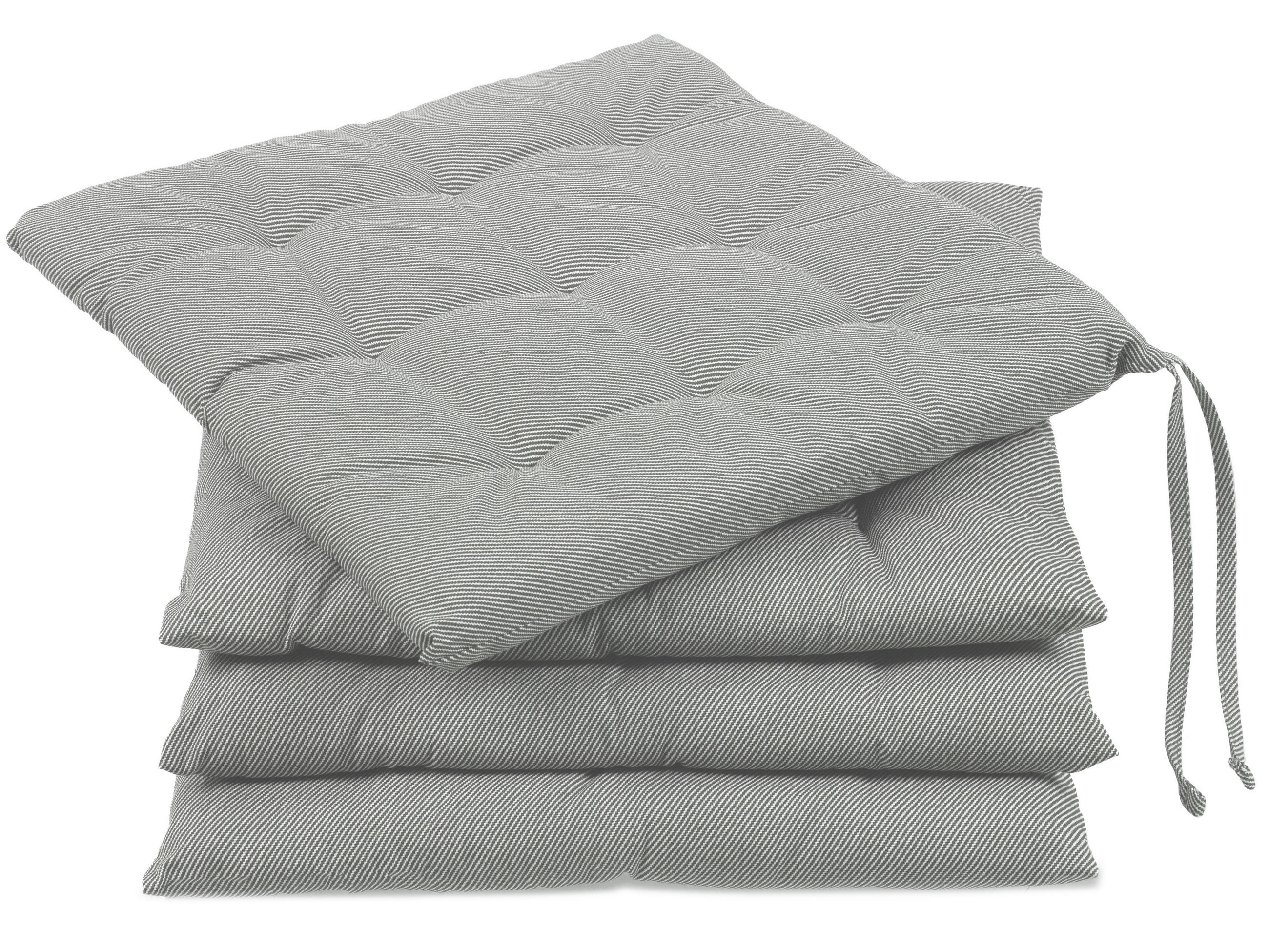 STUHLKISSEN, 4er-Set, 40x40 cm, 100% Polyester, Grau - Hellgrau, Textil (40/40/3cm) - Zollner