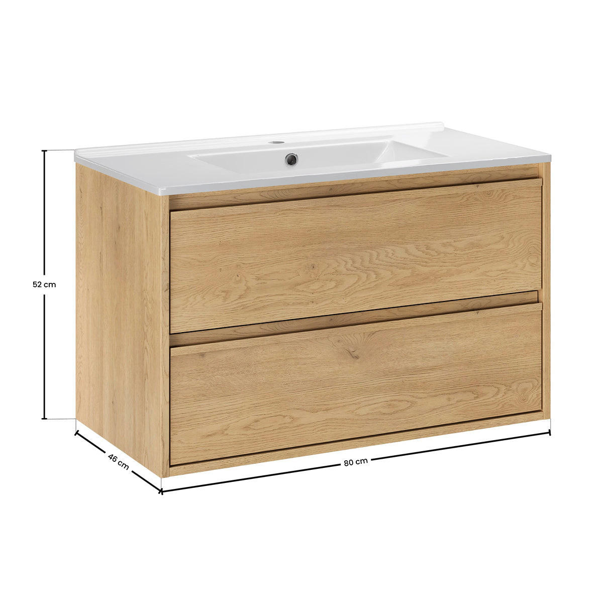 WASCHTISCH 81cm Edmé Holz - Braun, Holzwerkstoff (81/52/46cm) - Petits-meubles