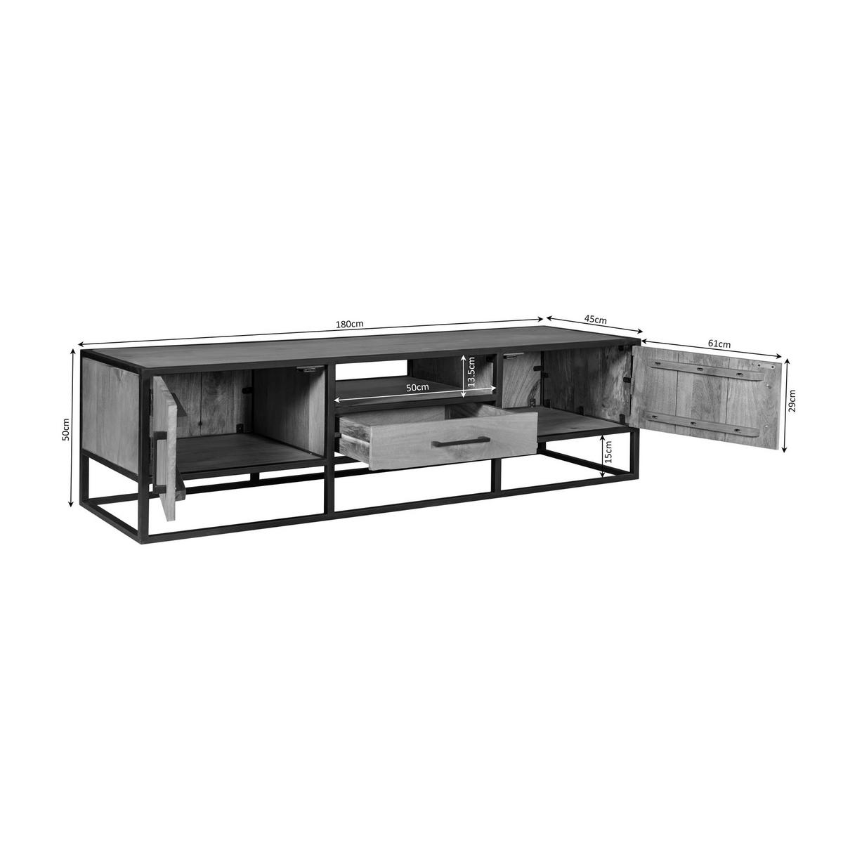 TV-MÖBEL Dakota Braun 45/180/50 cm - Braun, Holz (180/50/45cm) - Starfurn