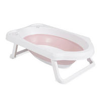 BABYBADEWANNE Maui rosa faltbar, 84 cm, Wasserablauf, Ablagefächer, Anti-Rutsch-Einsatz - Rosa, Kunststoff (48/84cm) - Cangaroo