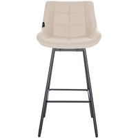 BARHOCKER 4er Set Visen Kunstleder Creme - Creme, Leder (49/105/56cm) - DELUKE