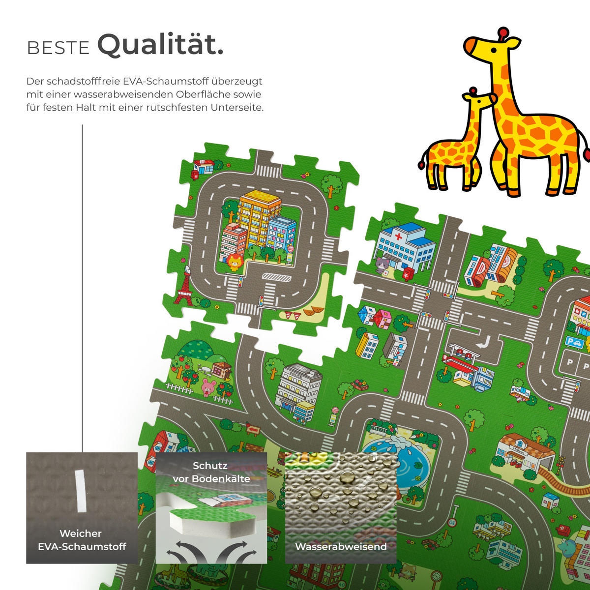 PUZZLEMATTE Mycity,90,5 x 90,5 cm,bunt - Multicolor, Kunststoff (90.5/90.5cm) - tectake