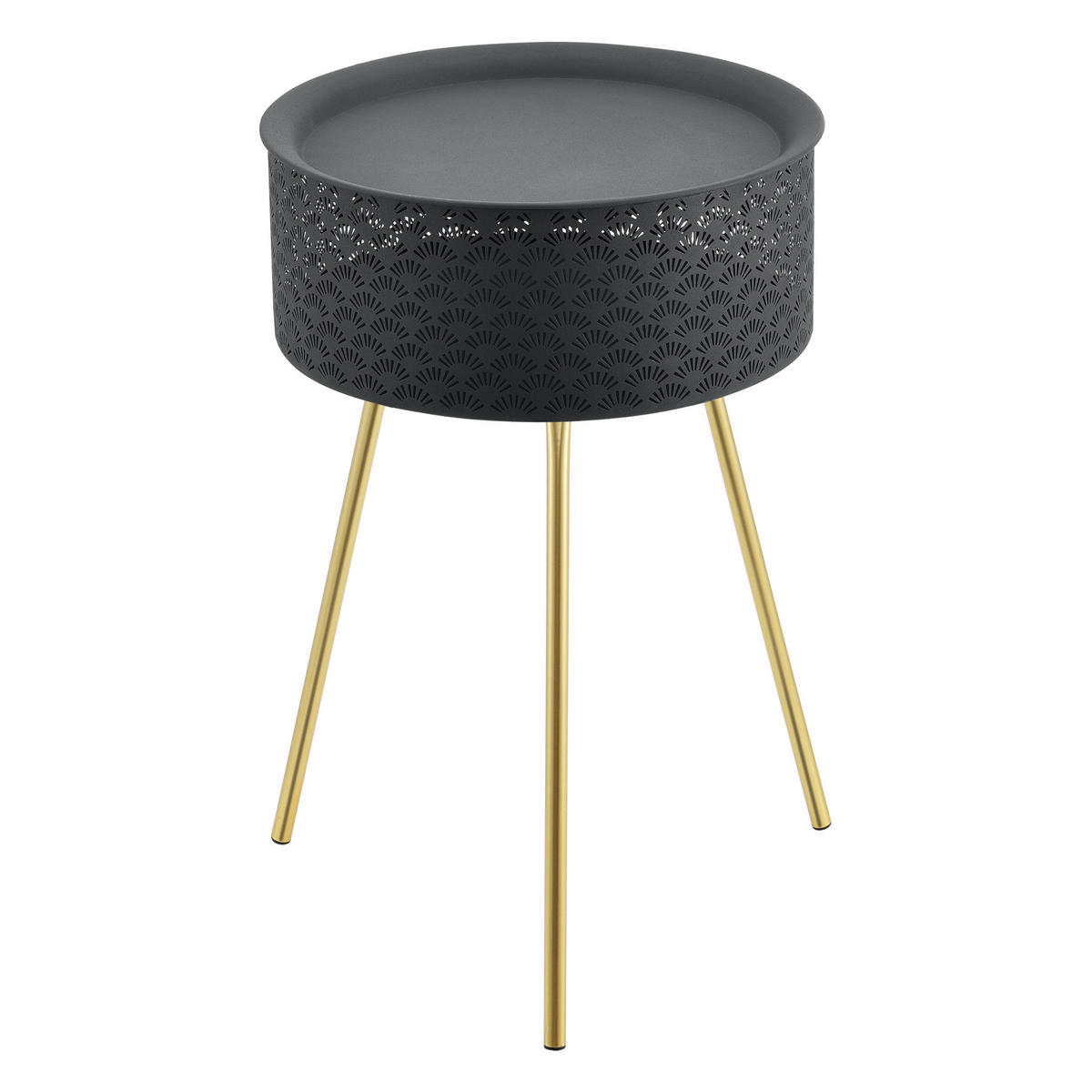 BEISTELLTISCH Forshaga - Goldfarben, Holzwerkstoff (40/40/65cm) - [en.casa]