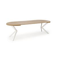 ESSTISCH rund ausziehabar Eiche Gold - Weiß 100x75 cm - Eichefarben/Weiß, Holzwerkstoff (100/100/75cm) - designimpex