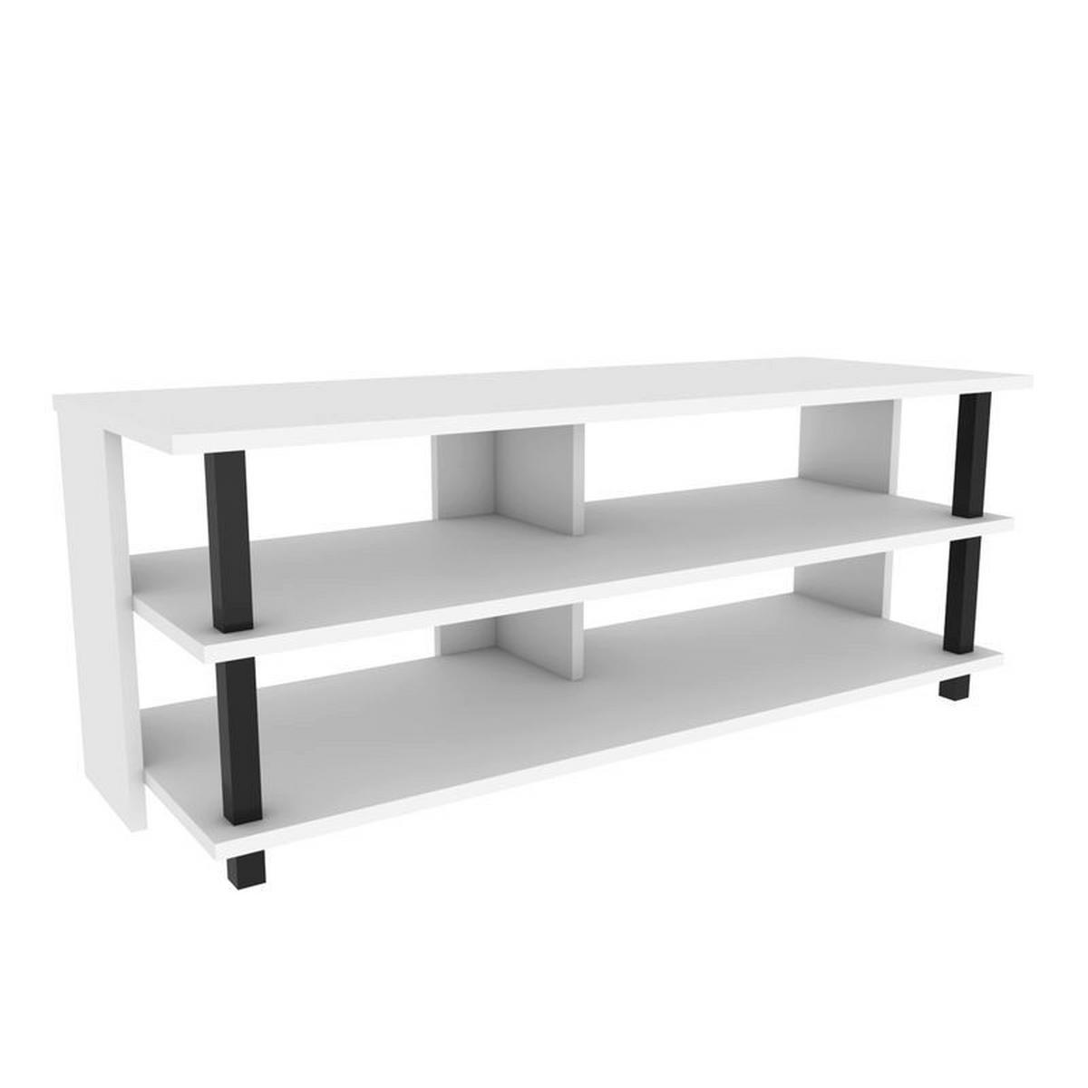TV Board Pueblo Schwarz-Weiß - Schwarz/Weiß, Holzwerkstoff (120/47/45cm) - Decorotika
