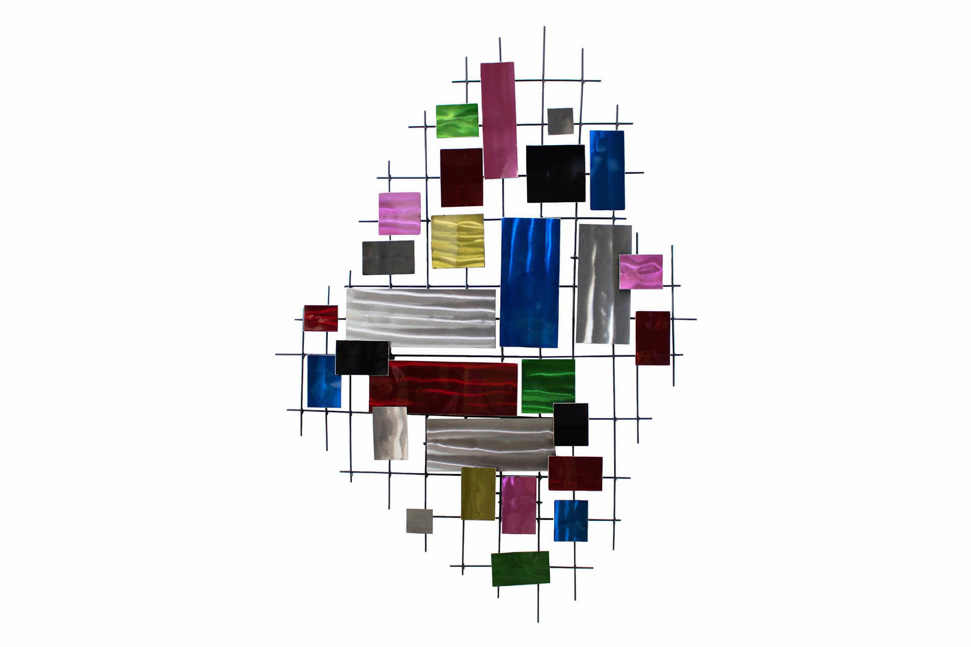 WANDDEKO Bunt 111/78 cm - Multicolor, Metall (3/78/5cm) - KUNSTLOFT