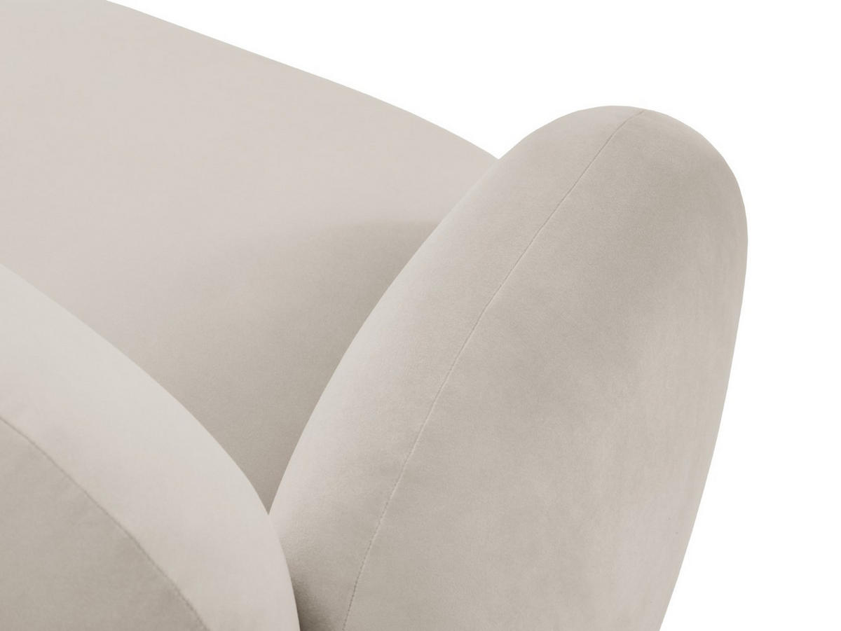 ECKSOFA links Blair aus Samt leichtes beige 3 Sitzplätze - Beige, Textil (155/194cm) - Micadoni