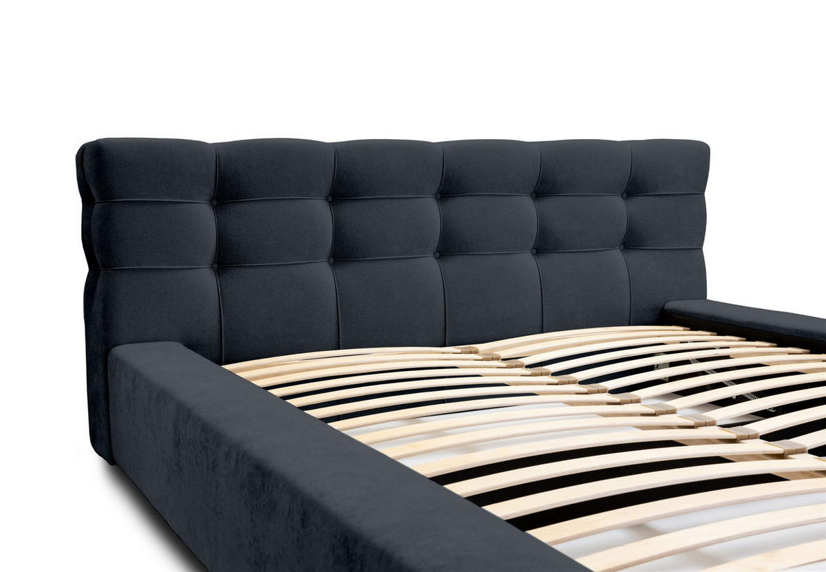 POLSTERBETT Antonio In Ditra - Blau, Holzwerkstoff/Textil (180/200cm) - Fun Möbel