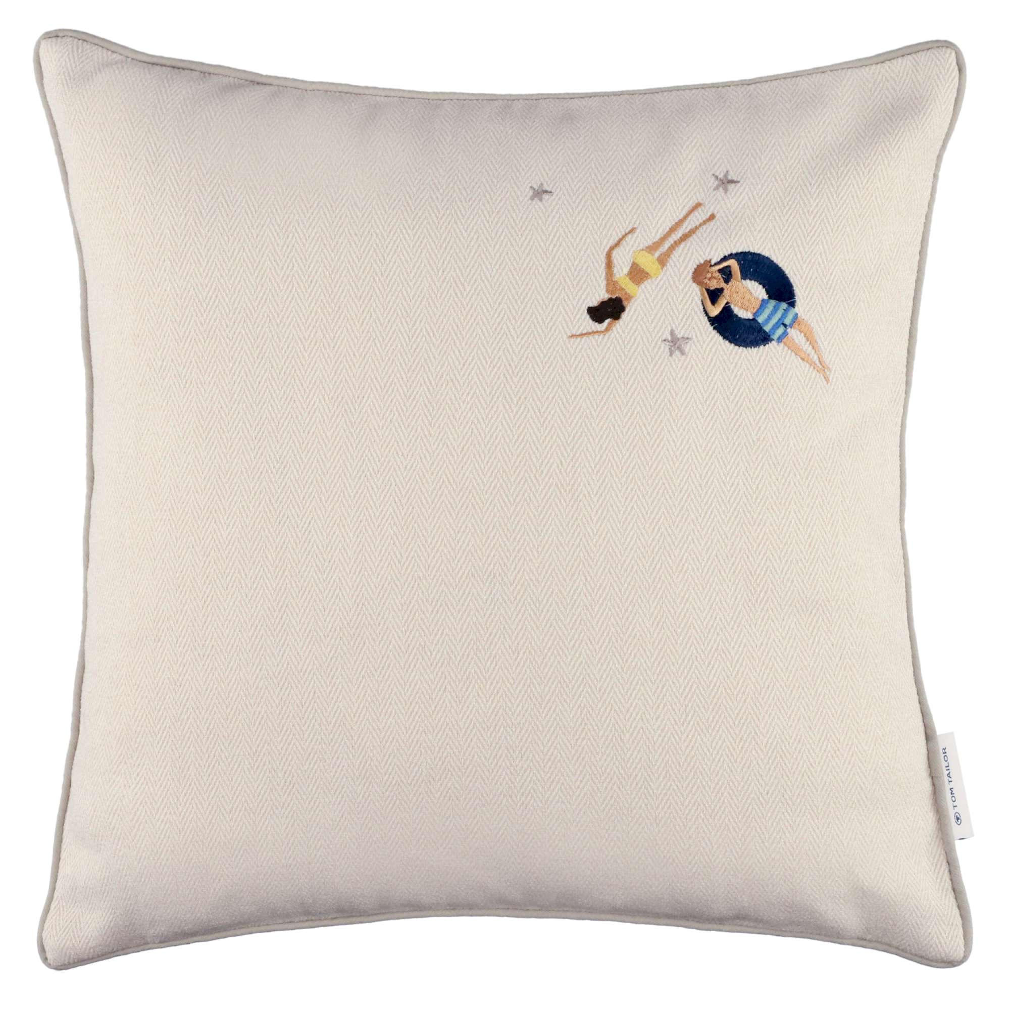 KISSENHÜLLE SWIMMER - Creme, Textil (45/45cm) - Tom Tailor