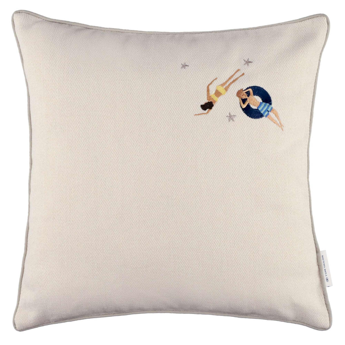 KISSENHÜLLE SWIMMER - Creme, Textil (45/45cm) - Tom Tailor