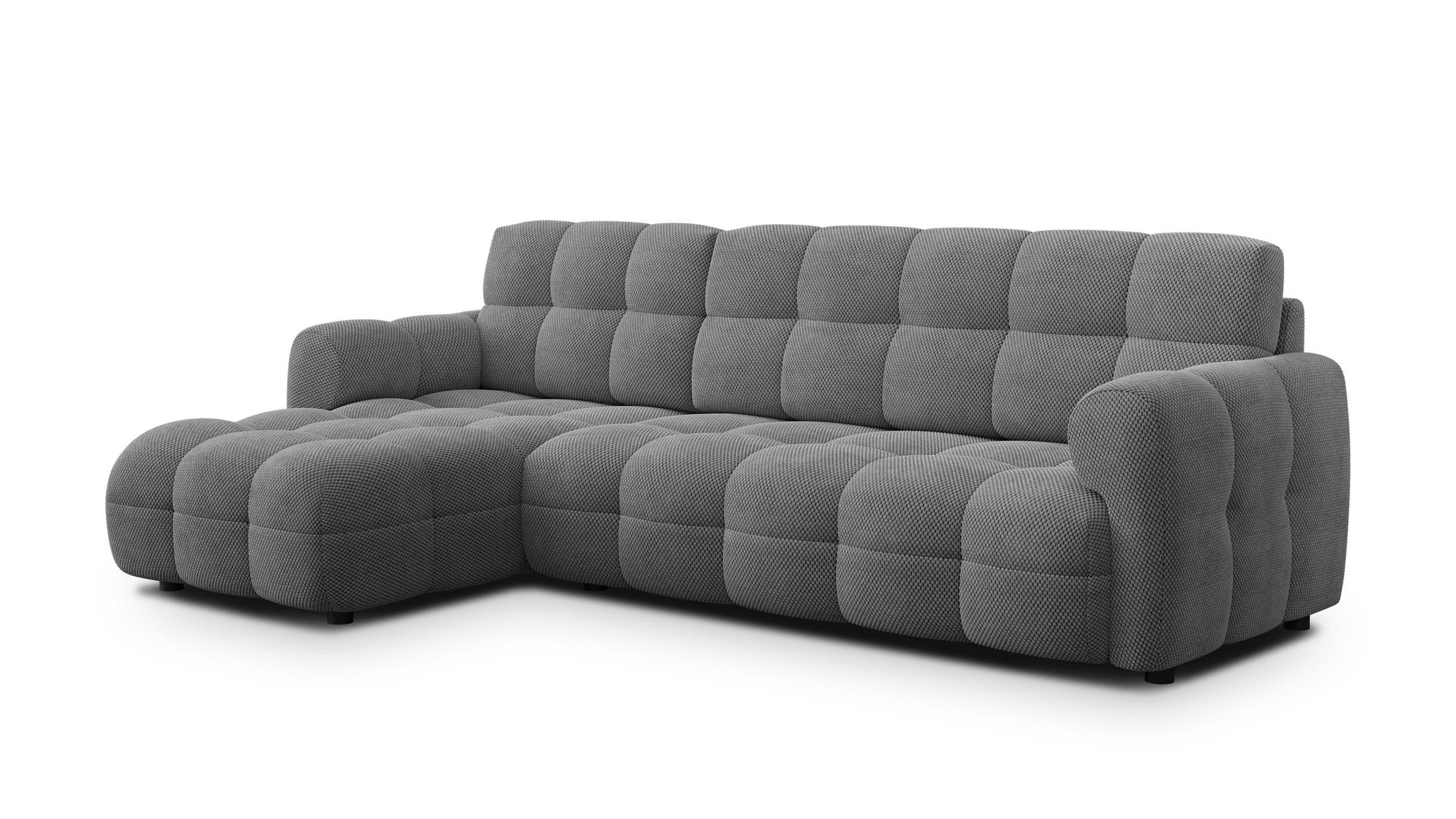 ECKSOFA MELLOW 4-Sitzer, grau - Schwarz/Grau, Holz/Textil (262/156cm) - Courtois Laville